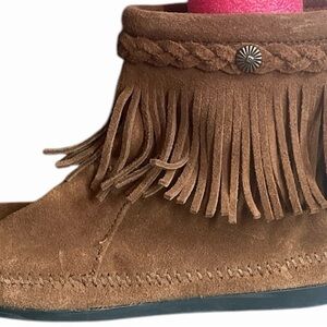 Fringe Suede Moccasin Boots